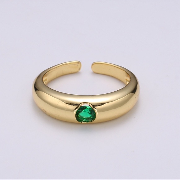 Cubic Adjustable Gold Band Ring - Picture 7 of 9